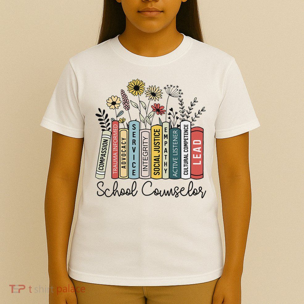 School Counselor Wildflower Book School Counseling Life T-Shirt