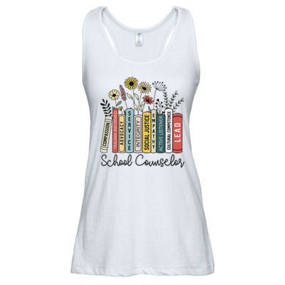 School Counselor Wildflower Book School Counseling Life Ladies Essential Flowy Tank
