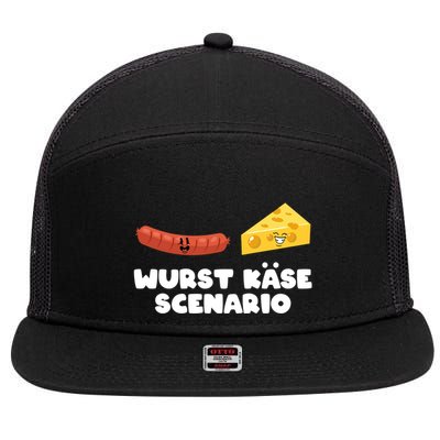Sausage Cheese Wurst KäSe Scenario Joke 7 Panel Mesh Trucker Snapback Hat