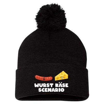 Sausage Cheese Wurst KäSe Scenario Joke Pom Pom 12in Knit Beanie