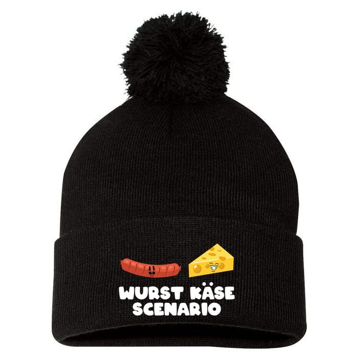 Sausage Cheese Wurst KäSe Scenario Joke Pom Pom 12in Knit Beanie