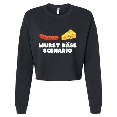 Sausage Cheese Wurst KäSe Scenario Joke Cropped Pullover Crew