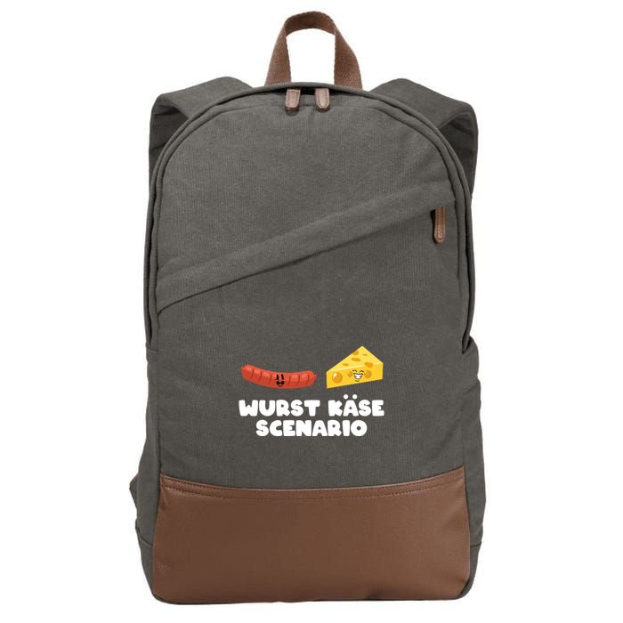 Sausage Cheese Wurst KäSe Scenario Joke Cotton Canvas Backpack
