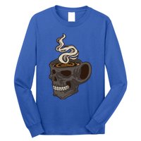 Scull Cup With Coffee Skeleton Gift Long Sleeve Shirt