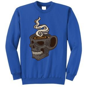 Scull Cup With Coffee Skeleton Gift Sweatshirt