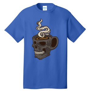 Scull Cup With Coffee Skeleton Gift Tall T-Shirt