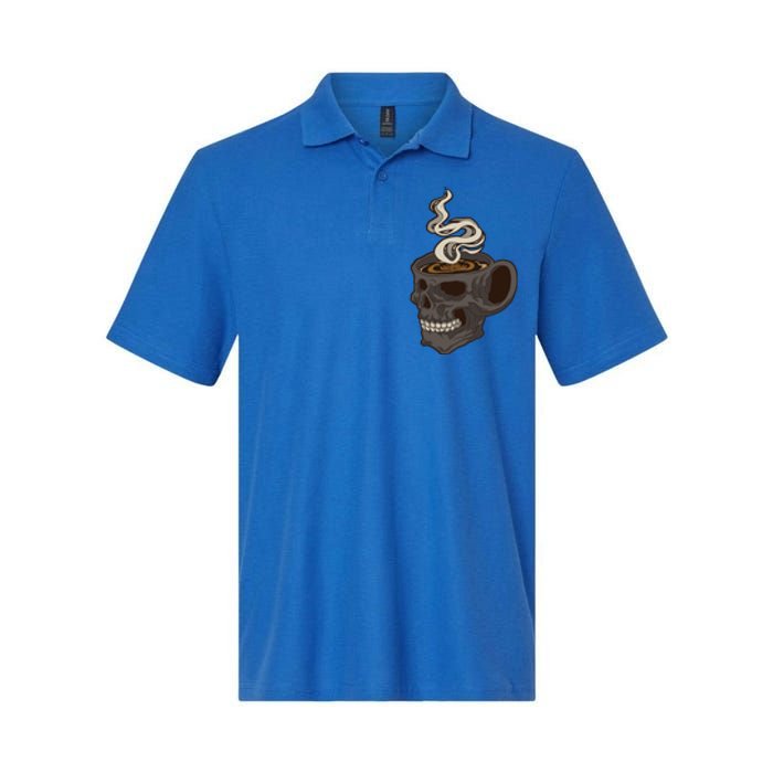 Scull Cup With Coffee Skeleton Gift Softstyle Adult Sport Polo