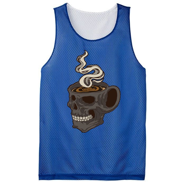 Scull Cup With Coffee Skeleton Gift Mesh Reversible Basketball Jersey Tank