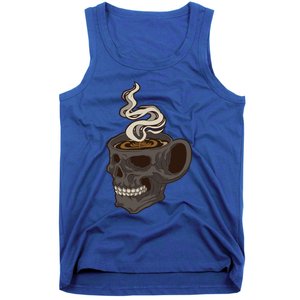 Scull Cup With Coffee Skeleton Gift Tank Top