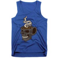 Scull Cup With Coffee Skeleton Gift Tank Top