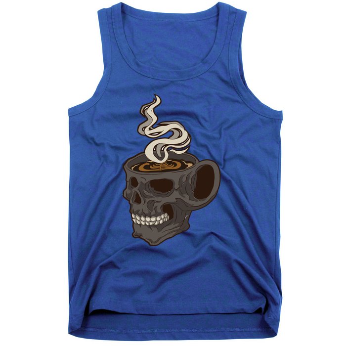 Scull Cup With Coffee Skeleton Gift Tank Top