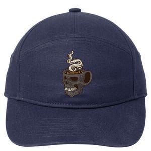 Scull Cup With Coffee Skeleton Gift 7-Panel Snapback Hat