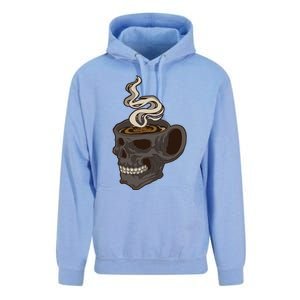 Scull Cup With Coffee Skeleton Gift Unisex Surf Hoodie