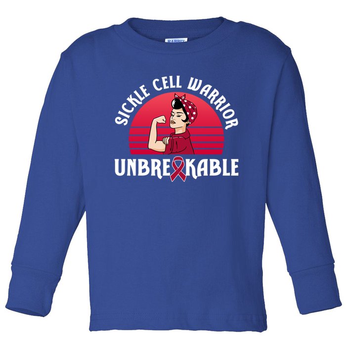 Sickle Cell Warrior Unbreakable Gift Toddler Long Sleeve Shirt