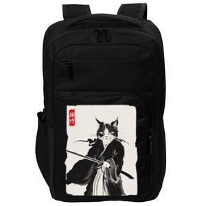 Samurai Cat Warrior Ink Art Funny Japanese Style Impact Tech Backpack