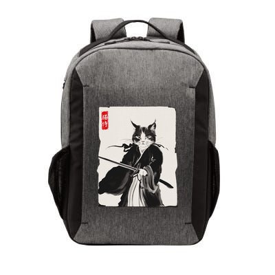 Samurai Cat Warrior Ink Art Funny Japanese Style Vector Backpack