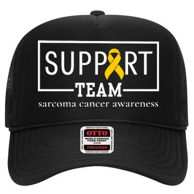 Sarcoma Cancer Warrior Awareness Support Team High Crown Mesh Back Trucker Hat