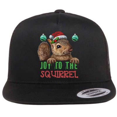 Squirrel Christmas Xmas Holiday Funny Gift Joy To The Squirrel Gift Flatbill Hat