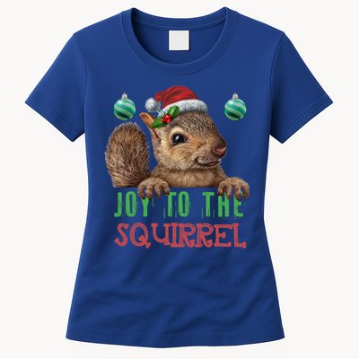 Squirrel Christmas Xmas Holiday Funny Gift Joy To The Squirrel Gift Womens T-Shirt
