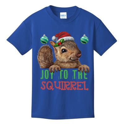 Squirrel Christmas Xmas Holiday Funny Gift Joy To The Squirrel Gift Kids T-Shirt