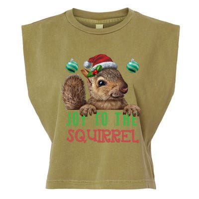 Squirrel Christmas Xmas Holiday Funny Gift Joy To The Squirrel Gift Garment-Dyed Women's Muscle Tee