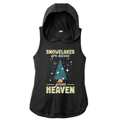 Santa Claus Xmas Snowflakes Are Kisses From Heaven Christmas Ladies PosiCharge Tri-Blend Wicking Draft Hoodie Tank