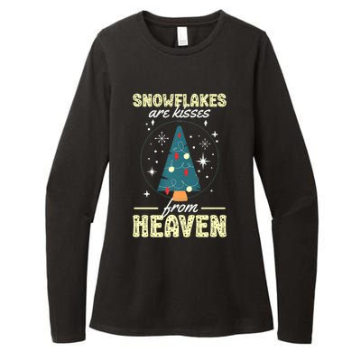 Santa Claus Xmas Snowflakes Are Kisses From Heaven Christmas Womens CVC Long Sleeve Shirt