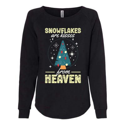 Santa Claus Xmas Snowflakes Are Kisses From Heaven Christmas Womens California Wash Sweatshirt