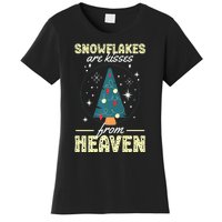 Santa Claus Xmas Snowflakes Are Kisses From Heaven Christmas Women's T-Shirt