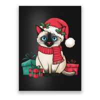 Siamese Cat Xmas Holiday Santa Siamese Cat Christmas Poster