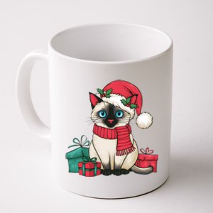 Siamese Cat Xmas Holiday Santa Siamese Cat Christmas Coffee Mug