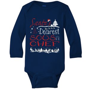 Sous Chef Xmas Job Funny Christmas Gift Baby Long Sleeve Bodysuit