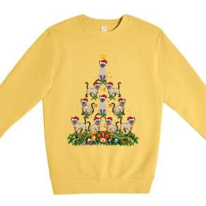 Siamese Cat Xmas Tree Gift Santa Hat Siamese Cat Christmas Great Gift Premium Crewneck Sweatshirt