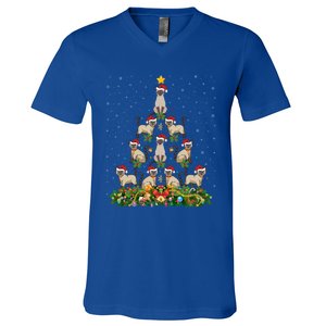 Siamese Cat Xmas Tree Gift Santa Hat Siamese Cat Christmas Great Gift V-Neck T-Shirt