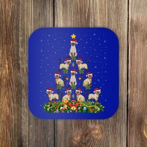 Siamese Cat Xmas Tree Gift Santa Hat Siamese Cat Christmas Great Gift Coaster