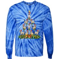 Siamese Cat Xmas Tree Gift Santa Hat Siamese Cat Christmas Great Gift Tie-Dye Long Sleeve Shirt