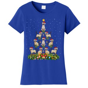 Siamese Cat Xmas Tree Gift Santa Hat Siamese Cat Christmas Great Gift Women's T-Shirt