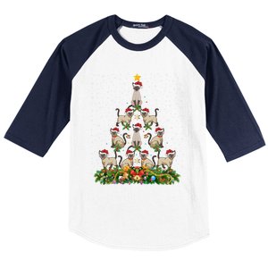 Siamese Cat Xmas Tree Gift Santa Hat Siamese Cat Christmas Great Gift Baseball Sleeve Shirt