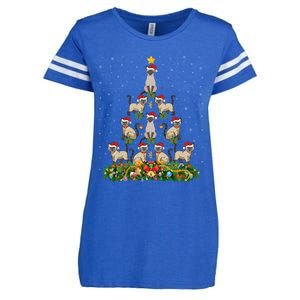 Siamese Cat Xmas Tree Gift Santa Hat Siamese Cat Christmas Great Gift Enza Ladies Jersey Football T-Shirt