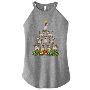 Siamese Cat Xmas Tree Gift Santa Hat Siamese Cat Christmas Great Gift Women's Perfect Tri Rocker Tank