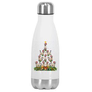 Siamese Cat Xmas Tree Gift Santa Hat Siamese Cat Christmas Great Gift Stainless Steel Insulated Water Bottle