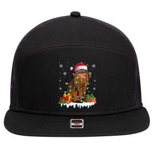 Somali Cat Xmas Light Christmas Kitten Lover Gift 7 Panel Mesh Trucker Snapback Hat