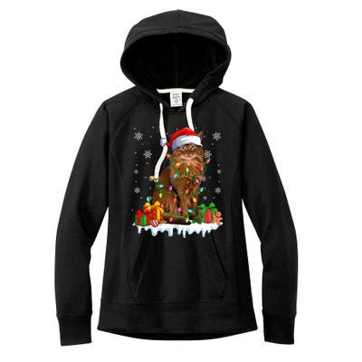 Somali Cat Xmas Light Christmas Kitten Lover Gift Women's Fleece Hoodie