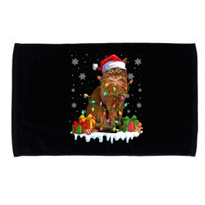 Somali Cat Xmas Light Christmas Kitten Lover Gift Microfiber Hand Towel