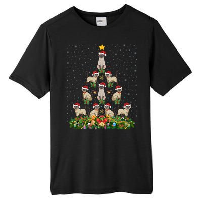 Siamese Cat Xmas Tree Gift Santa Hat Siamese Cat Christmas Gift Tall Fusion ChromaSoft Performance T-Shirt