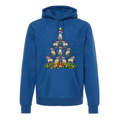 Siamese Cat Xmas Tree Gift Santa Hat Siamese Cat Christmas Gift Premium Hoodie