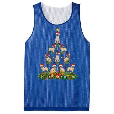 Siamese Cat Xmas Tree Gift Santa Hat Siamese Cat Christmas Gift Mesh Reversible Basketball Jersey Tank