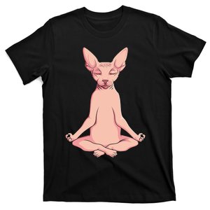 Sphynx Cat Yoga Meditation Breeder Hairless Pet Lover T-Shirt