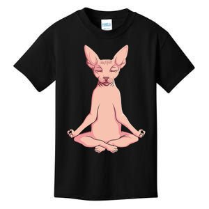 Sphynx Cat Yoga Meditation Breeder Hairless Pet Lover Kids T-Shirt