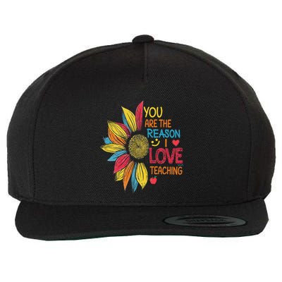 Sunflower Colorful You Are The Reason I Love Teaching Wool Snapback Cap